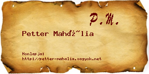 Petter Mahália névjegykártya
